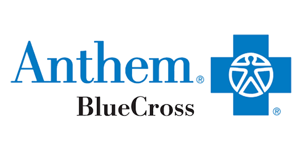 A blue cross logo with the word anthem in front of it.